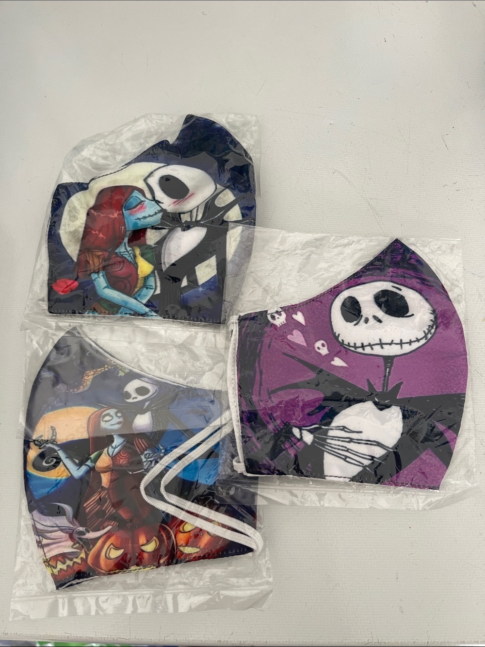 3 fabric Masks reusable. The Nightmare Before Christmas" graphic
